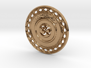 OM Particle Coin in Polished Brass