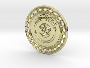 OM Particle Coin in 18k Gold Plated Brass