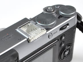 Waves - Premium camera hotshoe Cover  in Polished Silver
