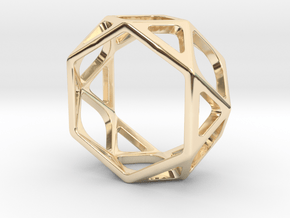 Structural Ring size 6 in 14k Gold Plated Brass
