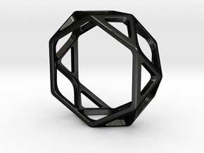 Structural Ring size 9 in Matte Black Steel