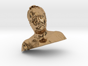 male bust 48mm in Polished Brass
