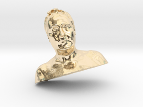 male bust 48mm in 14k Gold Plated Brass