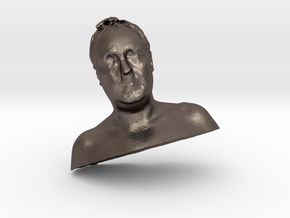 male bust 48mm in Polished Bronzed Silver Steel