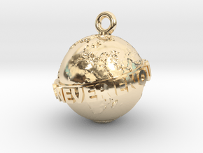 WORLD IS NEVER ENOUGH in 14k Gold Plated Brass