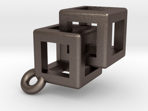 Impossible rounded cubes. in Polished Bronzed Silver Steel