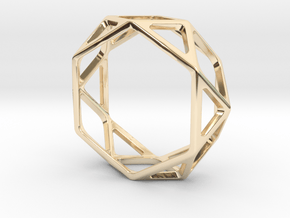 Structural Ring size 13 in 14k Gold Plated Brass