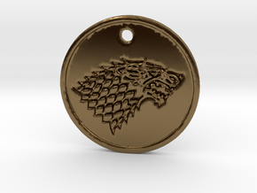 Stark Wolf Medallion in Polished Bronze