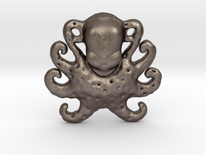 Octopus Pendant in Polished Bronzed Silver Steel