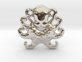 Octopus Pendant in Rhodium Plated Brass