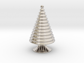 Christmas Tree Place Card in Rhodium Plated Brass