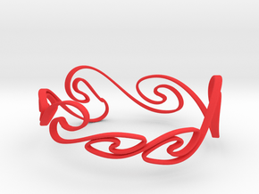 Kelvin-Helmholtz Bracelet #1 - 7'' Wrist in Red Processed Versatile Plastic