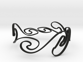 Kelvin-Helmholtz Bracelet #1 - 8'' Wrist in Black Natural Versatile Plastic