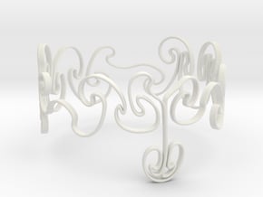 Rayleigh-Taylor Bracelet #2 - 8'' Wrist in White Natural Versatile Plastic