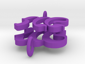 M Fraktur in Purple Processed Versatile Plastic
