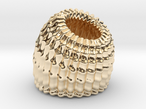 Brain Coral Jewellery Container in 14k Gold Plated Brass