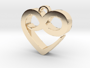 Infini Heart Necklace in 14K Yellow Gold