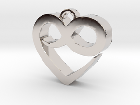 Infini Heart Necklace in Rhodium Plated Brass