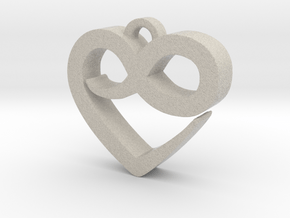Infini Heart Necklace in Natural Sandstone
