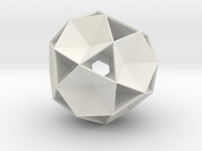 Icosidodecahedron in White Natural Versatile Plastic