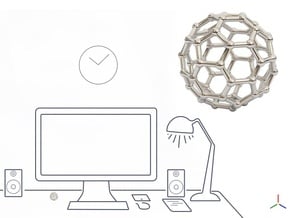 Buckyball - DeskToys in Rhodium Plated Brass