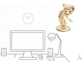 Lala says, "Shake hand with me" - Desktoys in 14k Gold Plated Brass