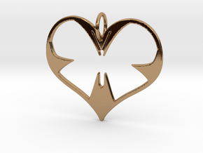 Butterfly Heart in Polished Brass