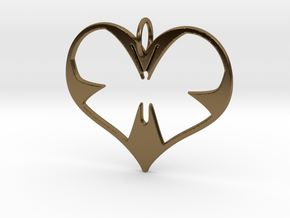 Butterfly Heart in Polished Bronze