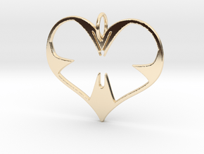 Butterfly Heart in 14k Gold Plated Brass
