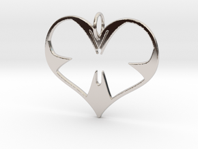 Butterfly Heart in Rhodium Plated Brass