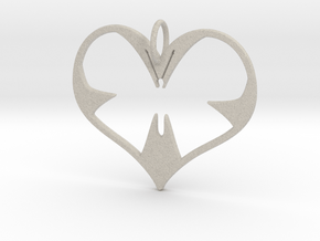 Butterfly Heart in Natural Sandstone