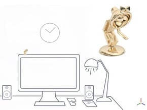 Lele says, "Pls shake hand with me" - Desk Toys in 14k Gold Plated Brass