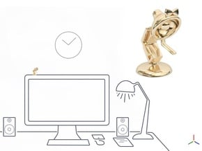 Lele says, "Pls shake hand with me" - Desk Toys in 14K Yellow Gold