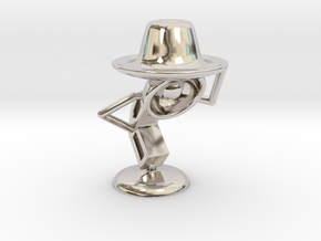 Lala , "Am i looking good in hat?" - Desktoys in Rhodium Plated Brass