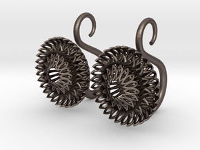 Plugs / gauges/ The Sunflowers 8g ( 3.2 mm) in Polished Bronzed Silver Steel