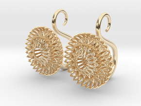 Plugs / gauges/ The Sunflowers 8g ( 3.2 mm) in 14k Gold Plated Brass