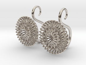 Plugs / gauges/ The Sunflowers 8g ( 3.2 mm) in Rhodium Plated Brass