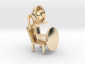 Lala - Relaxing in chair - DeskToys in 14k Gold Plated Brass