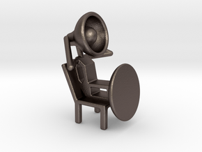 Lala - Relaxing in chair - DeskToys in Polished Bronzed Silver Steel