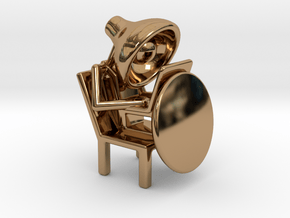 Lala - Working in computer - DeskToys in Polished Brass