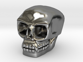 Skull bead (Top threading) in Polished Silver