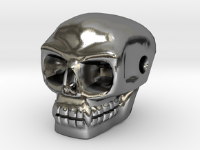 Skull bead (Side threading) in Polished Silver