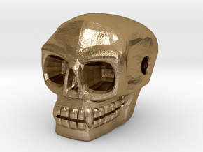 Skull bead (Side threading) in Polished Gold Steel