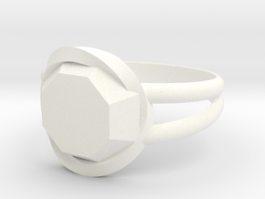 Size 8 Diamond Ring in White Processed Versatile Plastic