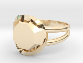 Size 9 Diamond Ring in 14k Gold Plated Brass