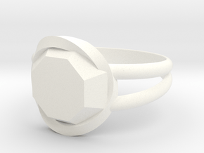 Size 10 Diamond Ring in White Processed Versatile Plastic