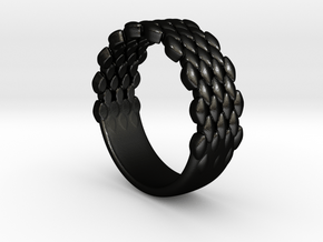 Dragon Tears Ring - (US Size 14) in Matte Black Steel
