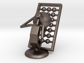 Lala - Playing abacus - DeskToys in Polished Bronzed Silver Steel