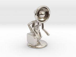 Lala as "Executive Manager" - DeskToys in Rhodium Plated Brass