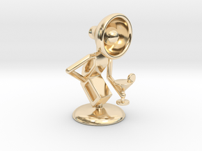Lala with Wine Glass - DeskToys in 14K Yellow Gold